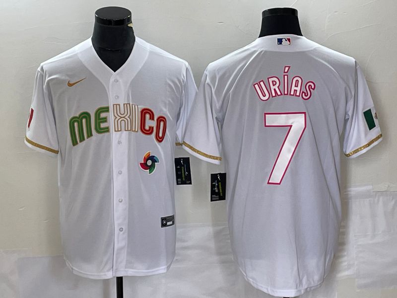 Men 2023 World Cub Mexico #7 Urias White Nike MLB Jersey style 14->more jerseys->MLB Jersey